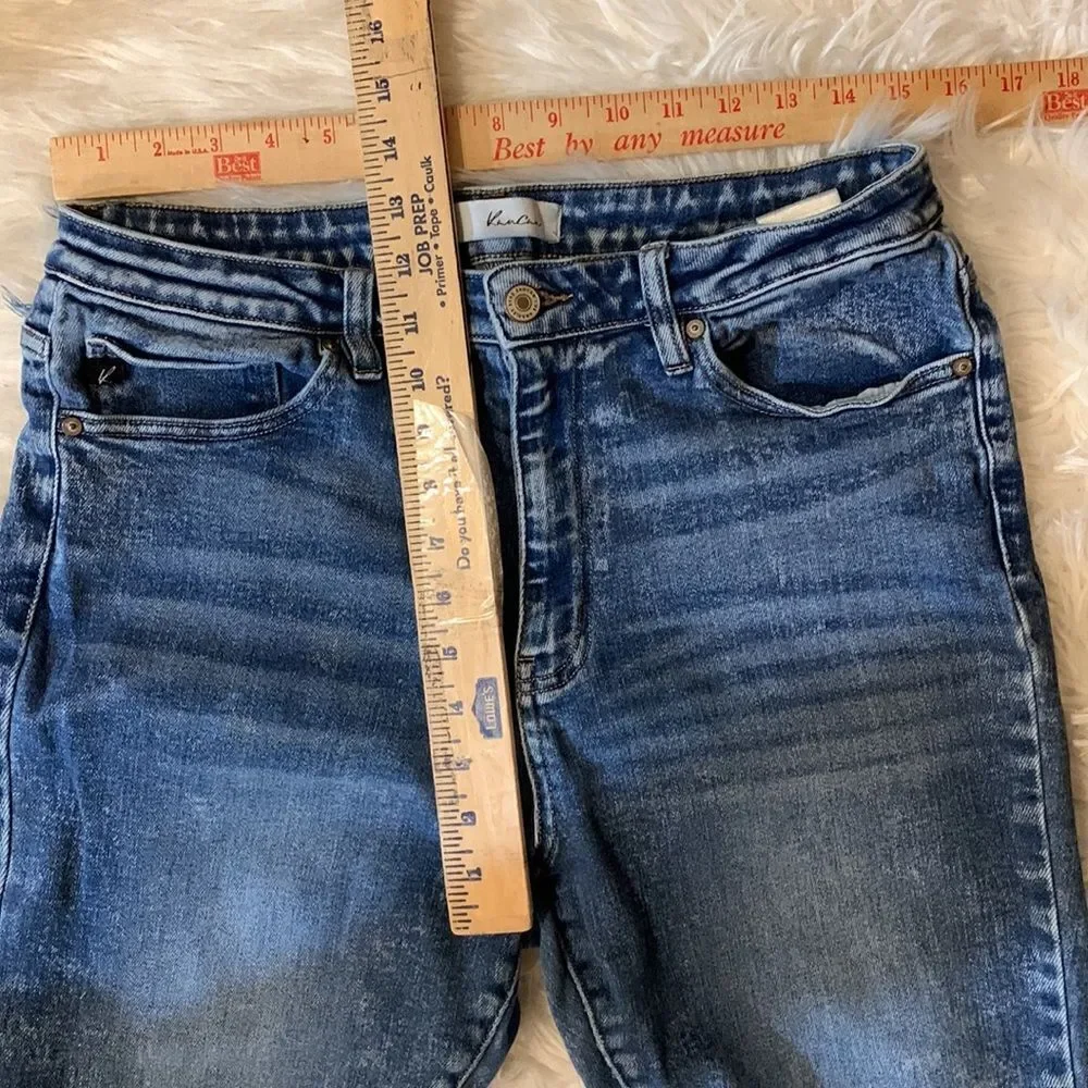 KANCAN size extra-large distressed cropped denim jeans